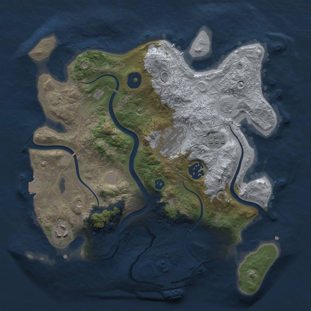 Rust Map: Procedural Map, Size: 3000, Seed: 1706213916, 9 Monuments