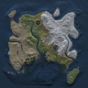 Thumbnail Rust Map: Procedural Map, Size: 3000, Seed: 1706213916, 9 Monuments
