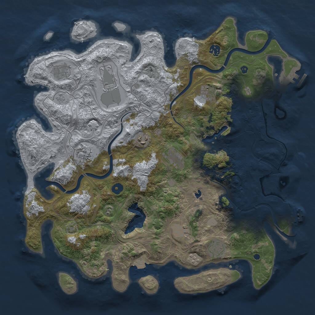 Rust Map: Procedural Map, Size: 4250, Seed: 2061627576, 16 Monuments