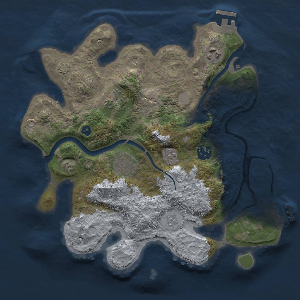 Rust Map: Procedural Map, Size: 3000, Seed: 1827750064, 11 Monuments