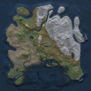 Thumbnail Rust Map: Procedural Map, Size: 3700, Seed: 1289021612, 16 Monuments