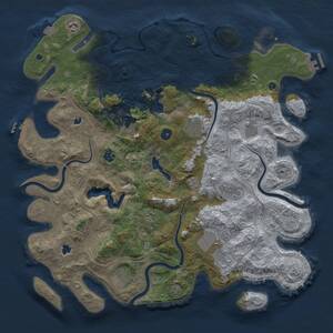Thumbnail Rust Map: Procedural Map, Size: 4500, Seed: 29736, 16 Monuments