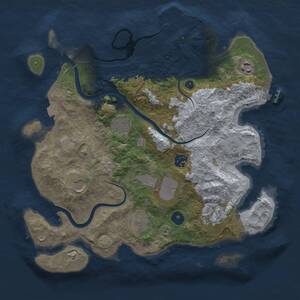 Thumbnail Rust Map: Procedural Map, Size: 3500, Seed: 1706861674, 14 Monuments