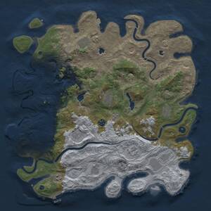 Thumbnail Rust Map: Procedural Map, Size: 4500, Seed: 1297369923, 17 Monuments