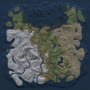Thumbnail Rust Map: Procedural Map, Size: 5000, Seed: 720139404, 16 Monuments