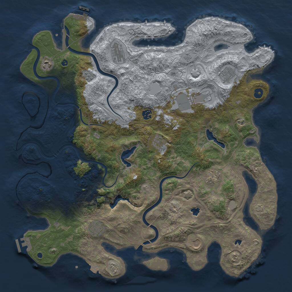 Rust Map: Procedural Map, Size: 4500, Seed: 517130099, 16 Monuments