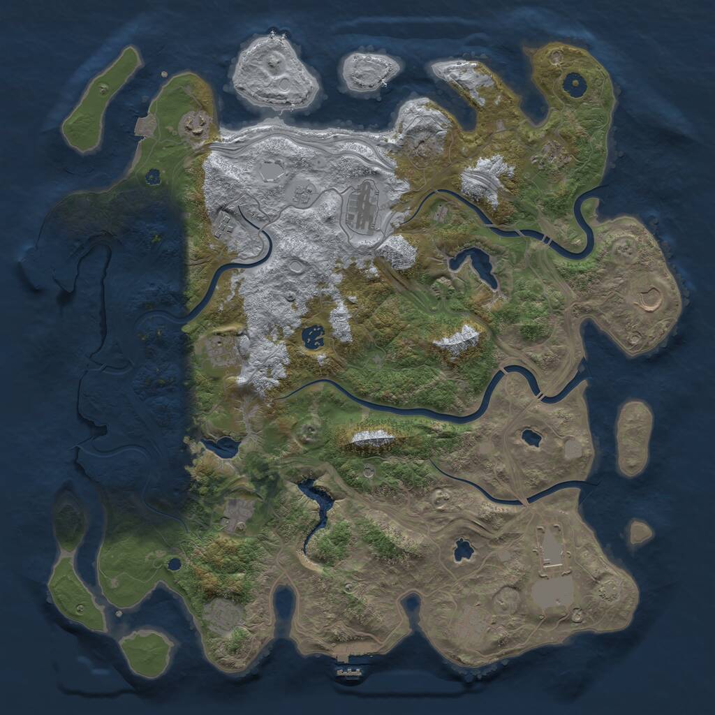 Rust Map: Procedural Map, Size: 4500, Seed: 373577170, 17 Monuments