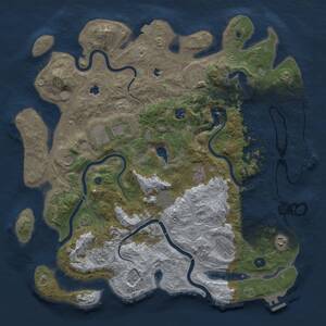 Thumbnail Rust Map: Procedural Map, Size: 4500, Seed: 535813431, 16 Monuments