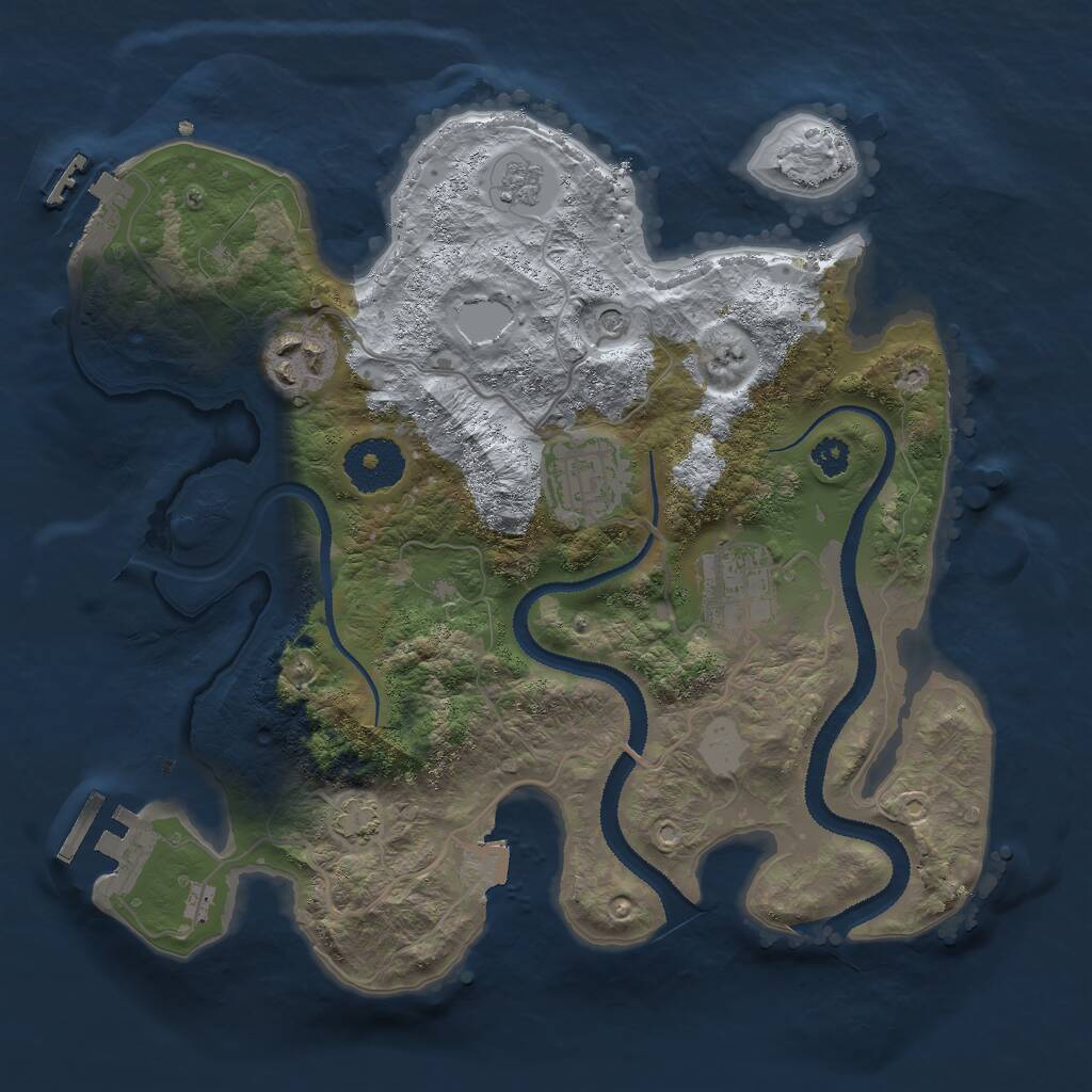 Rust Map: Procedural Map, Size: 2888, Seed: 1, 9 Monuments