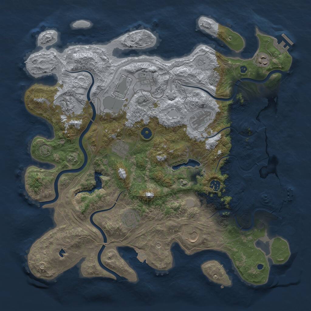 Rust Map: Procedural Map, Size: 4300, Seed: 1765622639, 16 Monuments