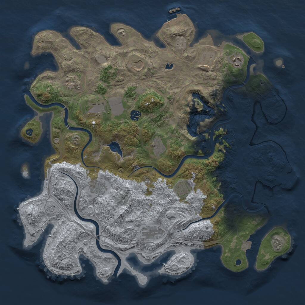 Rust Map: Procedural Map, Size: 4250, Seed: 1717948609, 17 Monuments