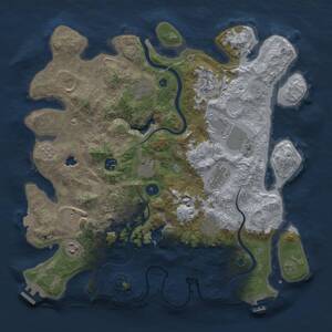 Thumbnail Rust Map: Procedural Map, Size: 4000, Seed: 526093423, 17 Monuments