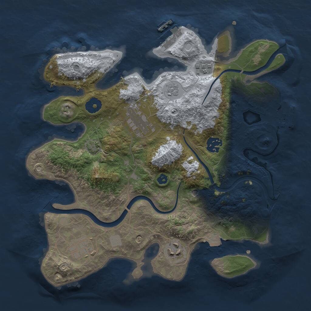 Rust Map: Procedural Map, Size: 3000, Seed: 735024362, 11 Monuments