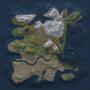 Thumbnail Rust Map: Procedural Map, Size: 3000, Seed: 735024362, 11 Monuments