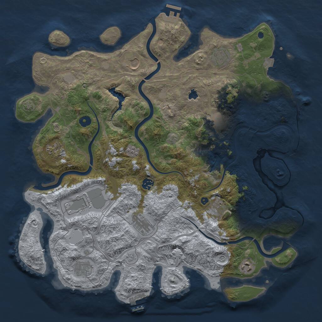 Rust Map: Procedural Map, Size: 4250, Seed: 178291843, 17 Monuments