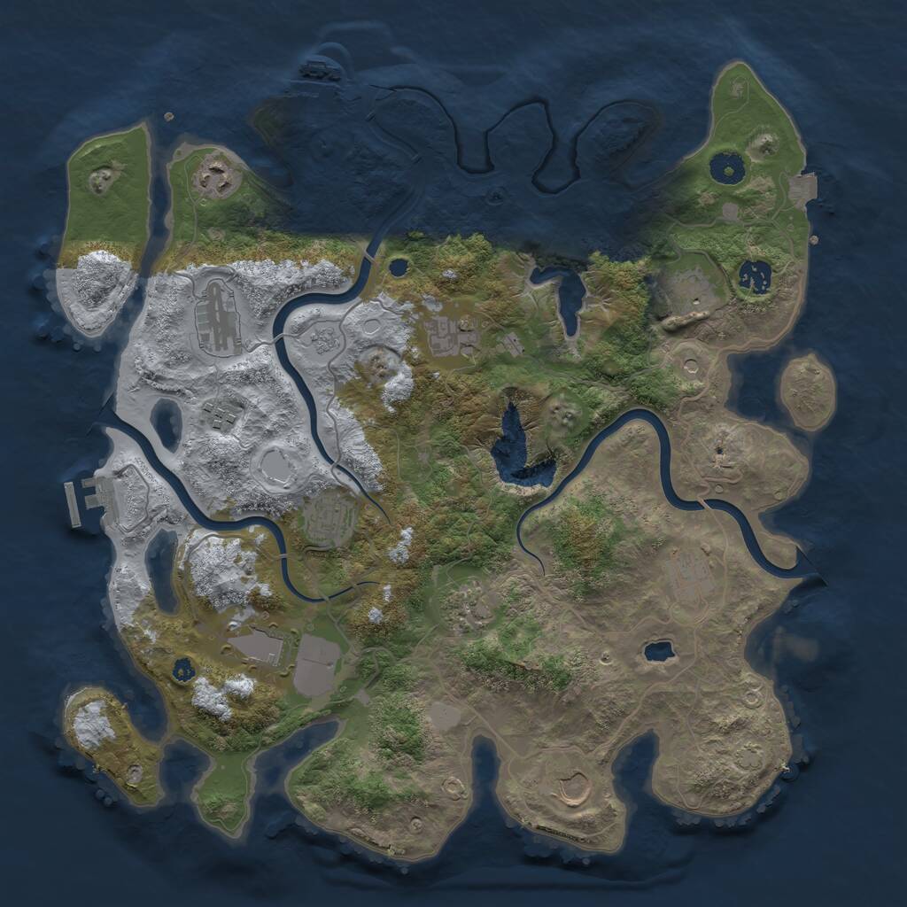 Rust Map: Procedural Map, Size: 4000, Seed: 1790061225, 17 Monuments