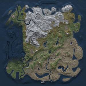 Thumbnail Rust Map: Procedural Map, Size: 5000, Seed: 1244567592, 16 Monuments