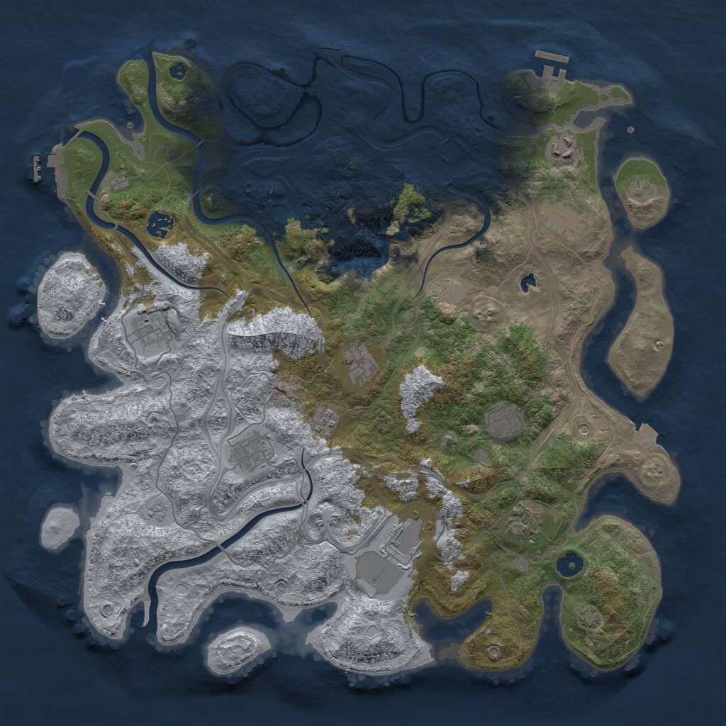 Rust Map: Procedural Map, Size: 4300, Seed: 1928763, 16 Monuments