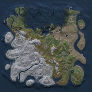 Thumbnail Rust Map: Procedural Map, Size: 4300, Seed: 1928763, 16 Monuments