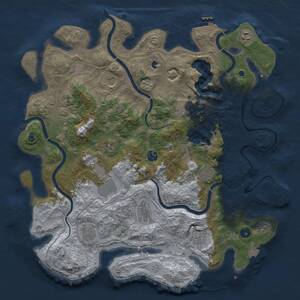 Thumbnail Rust Map: Procedural Map, Size: 4300, Seed: 1261128049, 17 Monuments
