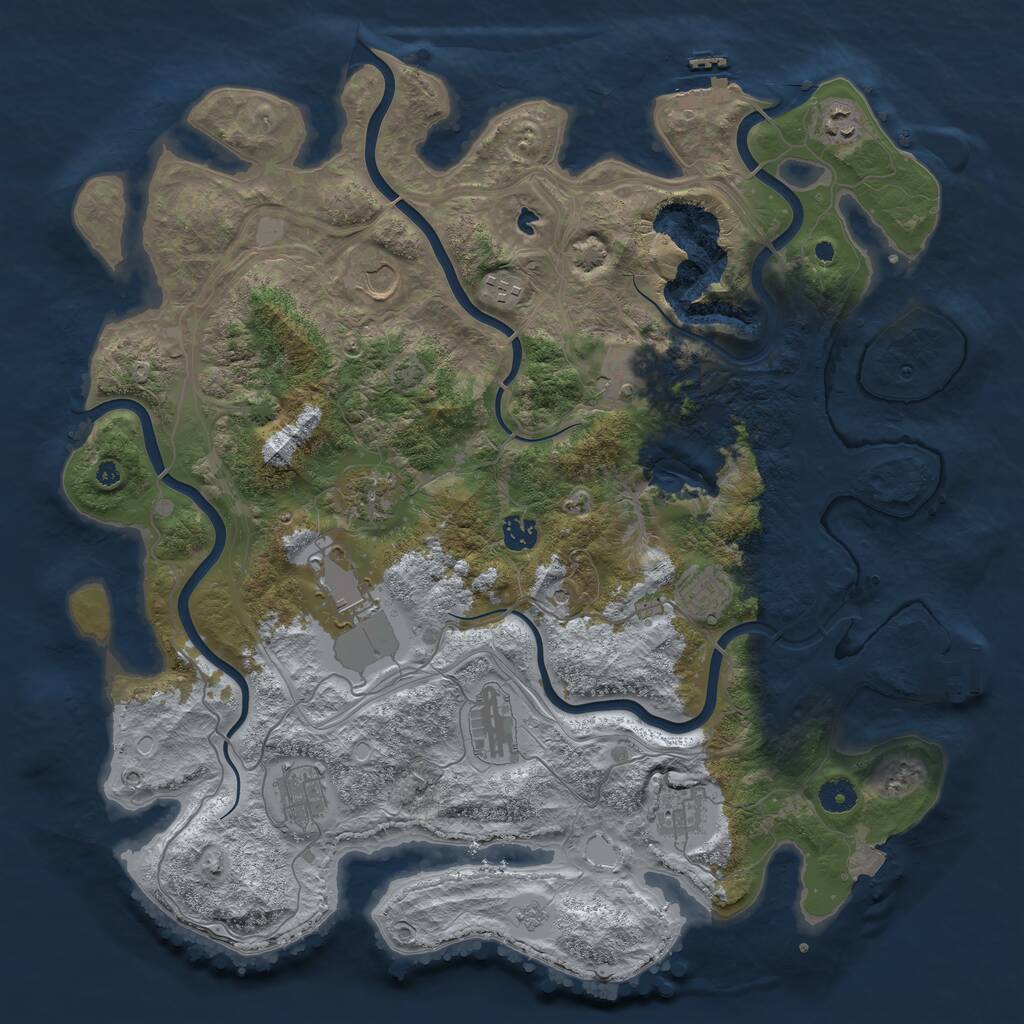 Rust Map: Procedural Map, Size: 4300, Seed: 1261128049, 17 Monuments