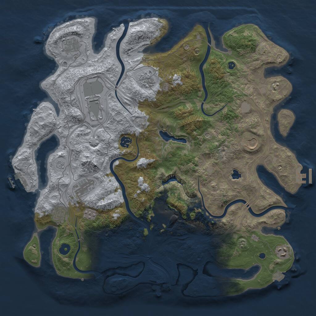 Rust Map: Procedural Map, Size: 4250, Seed: 312415, 16 Monuments