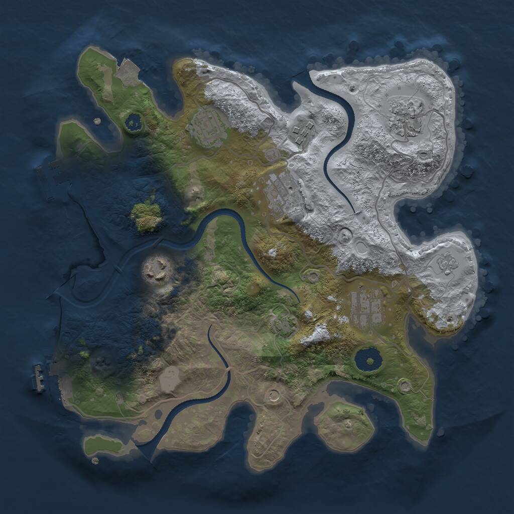 Rust Map: Procedural Map, Size: 3000, Seed: 807554901, 12 Monuments
