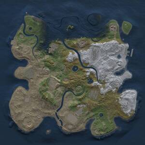 Thumbnail Rust Map: Procedural Map, Size: 3750, Seed: 889040665, 17 Monuments