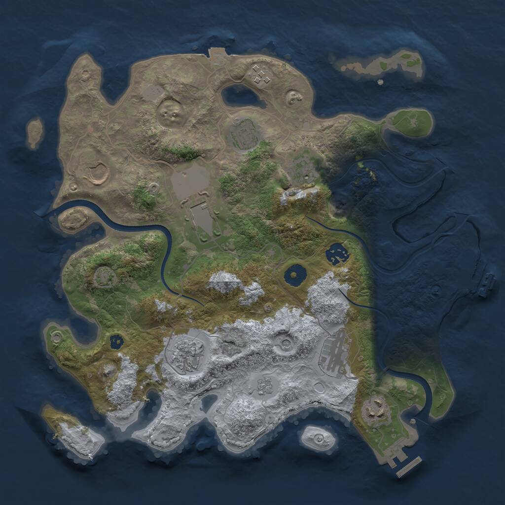 Rust Map: Procedural Map, Size: 3500, Seed: 238443426, 15 Monuments