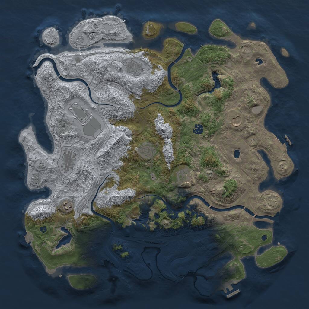 Rust Map: Procedural Map, Size: 4500, Seed: 76454445, 15 Monuments