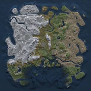 Thumbnail Rust Map: Procedural Map, Size: 4500, Seed: 76454445, 15 Monuments