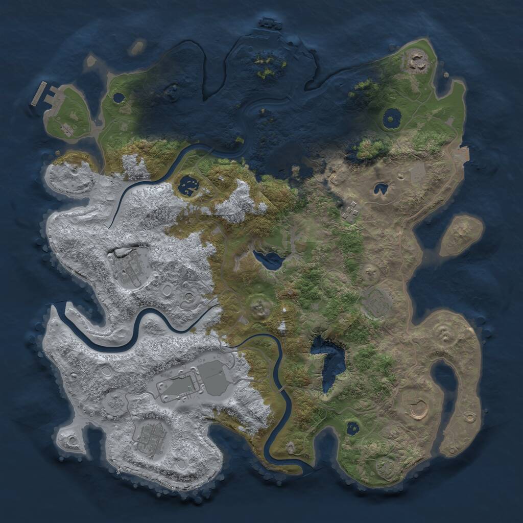 Rust Map: Procedural Map, Size: 4000, Seed: 506659260, 15 Monuments