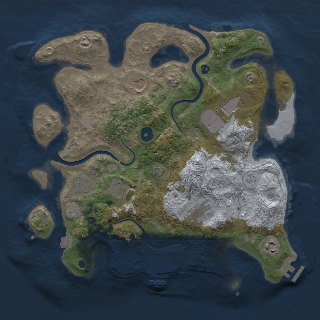 Rust Map: Procedural Map, Size: 3500, Seed: 168667398, 13 Monuments