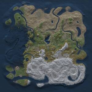 Thumbnail Rust Map: Procedural Map, Size: 4500, Seed: 1212497302, 17 Monuments