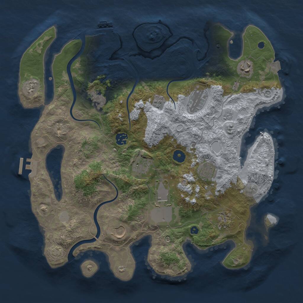 Rust Map: Procedural Map, Size: 3700, Seed: 270073094, 16 Monuments