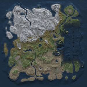 Thumbnail Rust Map: Procedural Map, Size: 4500, Seed: 1922766956, 17 Monuments
