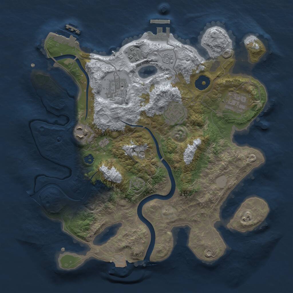 Rust Map: Procedural Map, Size: 3000, Seed: 1486669545, 11 Monuments