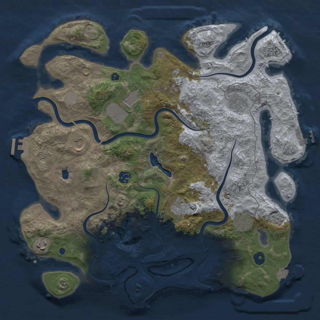 Rust Map: Procedural Map, Size: 4000, Seed: 317182392, 15 Monuments