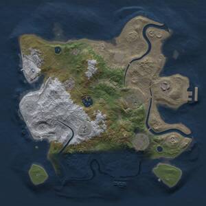 Thumbnail Rust Map: Procedural Map, Size: 3000, Seed: 1228058057, 12 Monuments