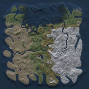 Thumbnail Rust Map: Procedural Map, Size: 4901, Seed: 896752350, 17 Monuments
