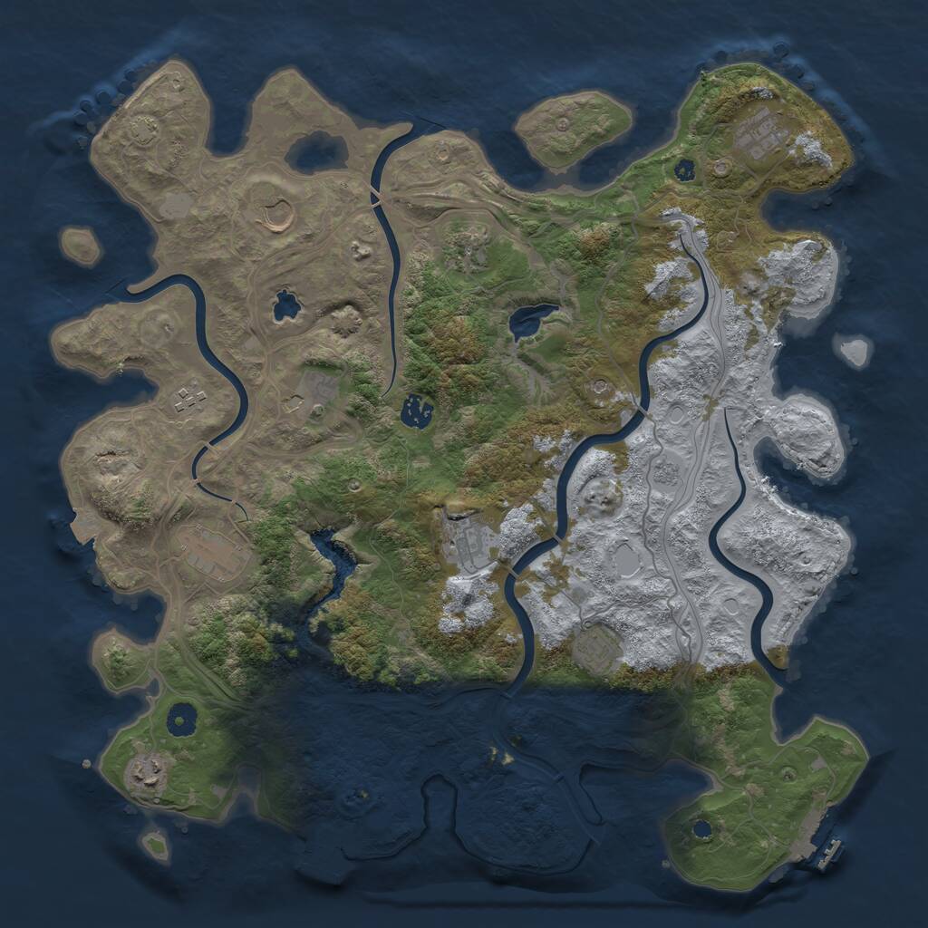Rust Map: Procedural Map, Size: 4250, Seed: 519332593, 16 Monuments