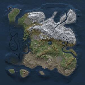 Thumbnail Rust Map: Procedural Map, Size: 3000, Seed: 7042026, 10 Monuments