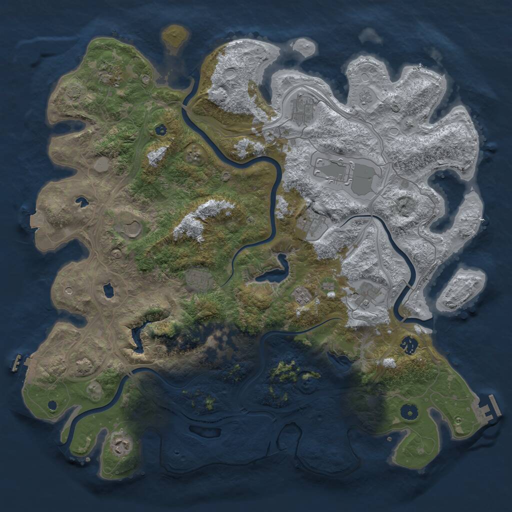 Rust Map: Procedural Map, Size: 4500, Seed: 5555112, 17 Monuments