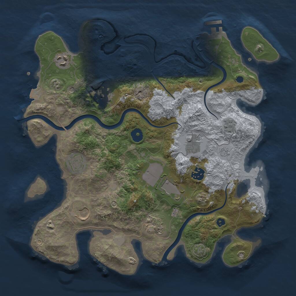 Rust Map: Procedural Map, Size: 3500, Seed: 1740160053, 14 Monuments