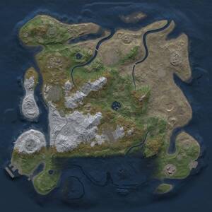 Thumbnail Rust Map: Procedural Map, Size: 3500, Seed: 6141284, 14 Monuments