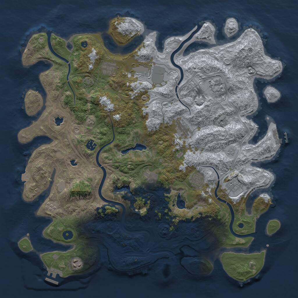 Rust Map: Procedural Map, Size: 4500, Seed: 547895, 16 Monuments