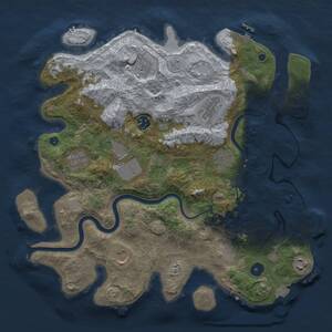 Thumbnail Rust Map: Procedural Map, Size: 3750, Seed: 1086556145, 16 Monuments