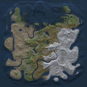 Thumbnail Rust Map: Procedural Map, Size: 4000, Seed: 457501529, 16 Monuments