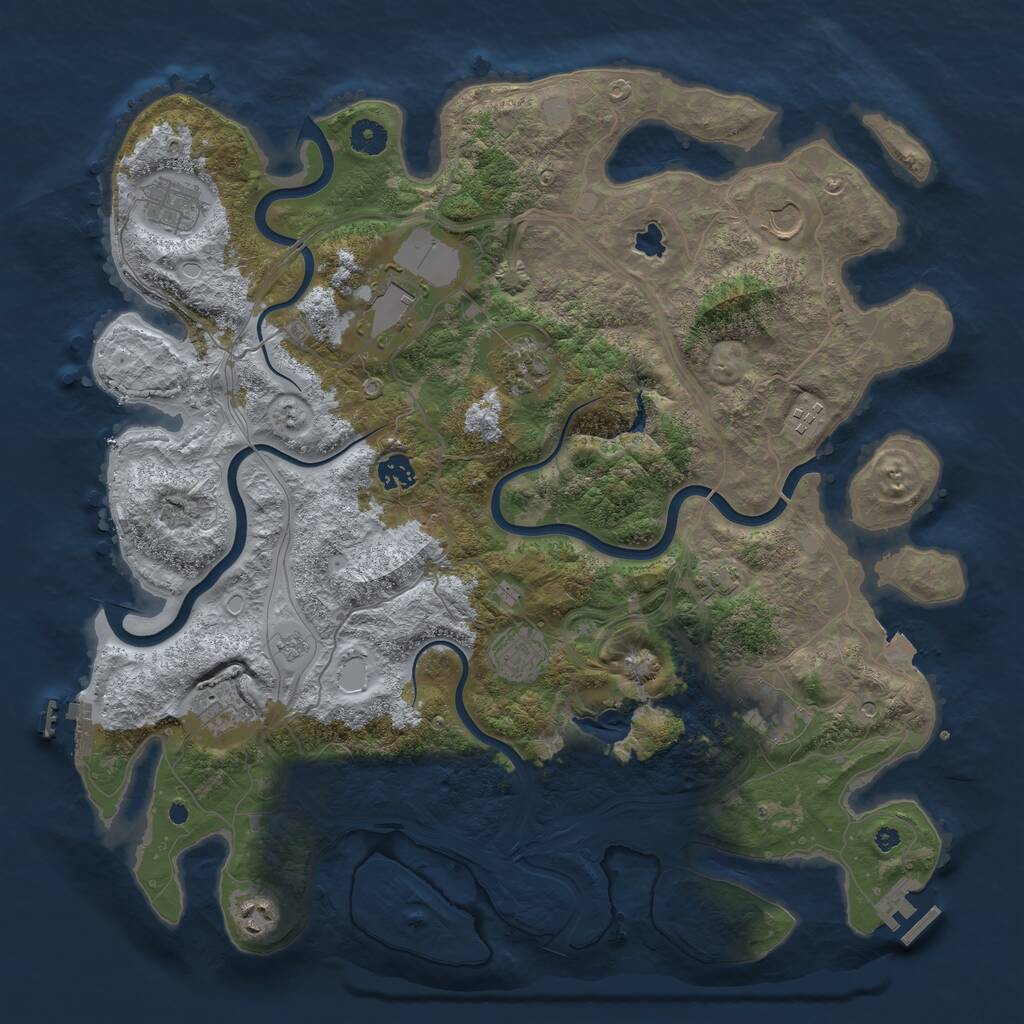 Rust Map: Procedural Map, Size: 4250, Seed: 859242774, 16 Monuments