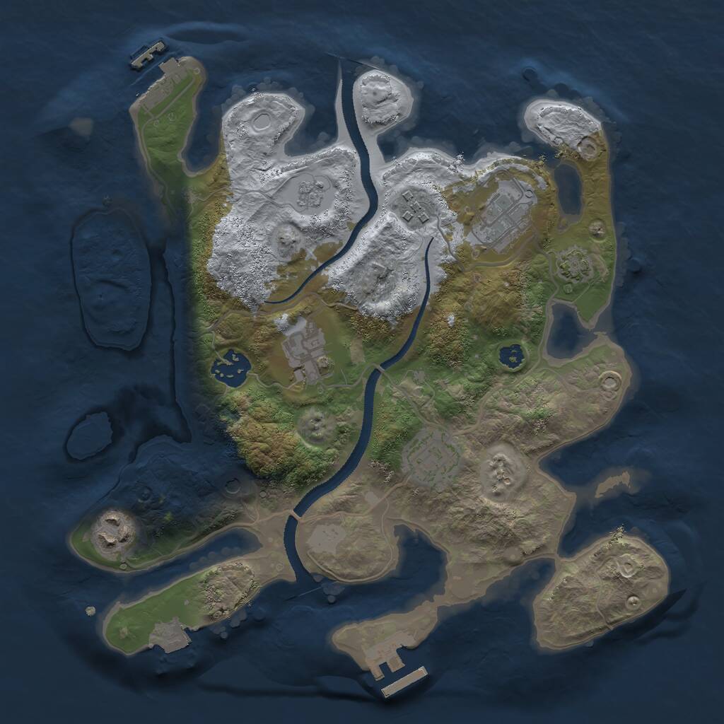 Rust Map: Procedural Map, Size: 3000, Seed: 669717849, 12 Monuments